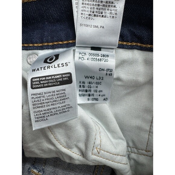 Levis 505 Jeans Mens 40x32 Blue Regular Straight Leg Denim Stretch Dark Wash - Picture 7 of 12